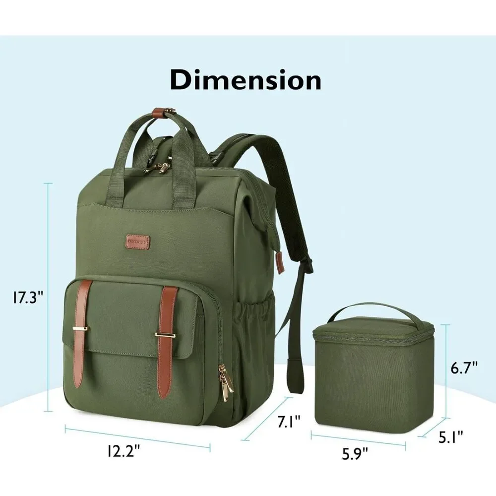 Olive Green Multifunctional Baby Backpack Diaper Bag